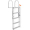 VEVOR Dock Ladder, Retractable 5 Steps, 350 lbs Load Capacity, Aluminum Alloy Pontoon Boat Ladder with 66.9''-78.9'' Adjustable Height, 4'' Wide Step & Rubber Mat, for Ship/Lake/Pool/Marine Boarding