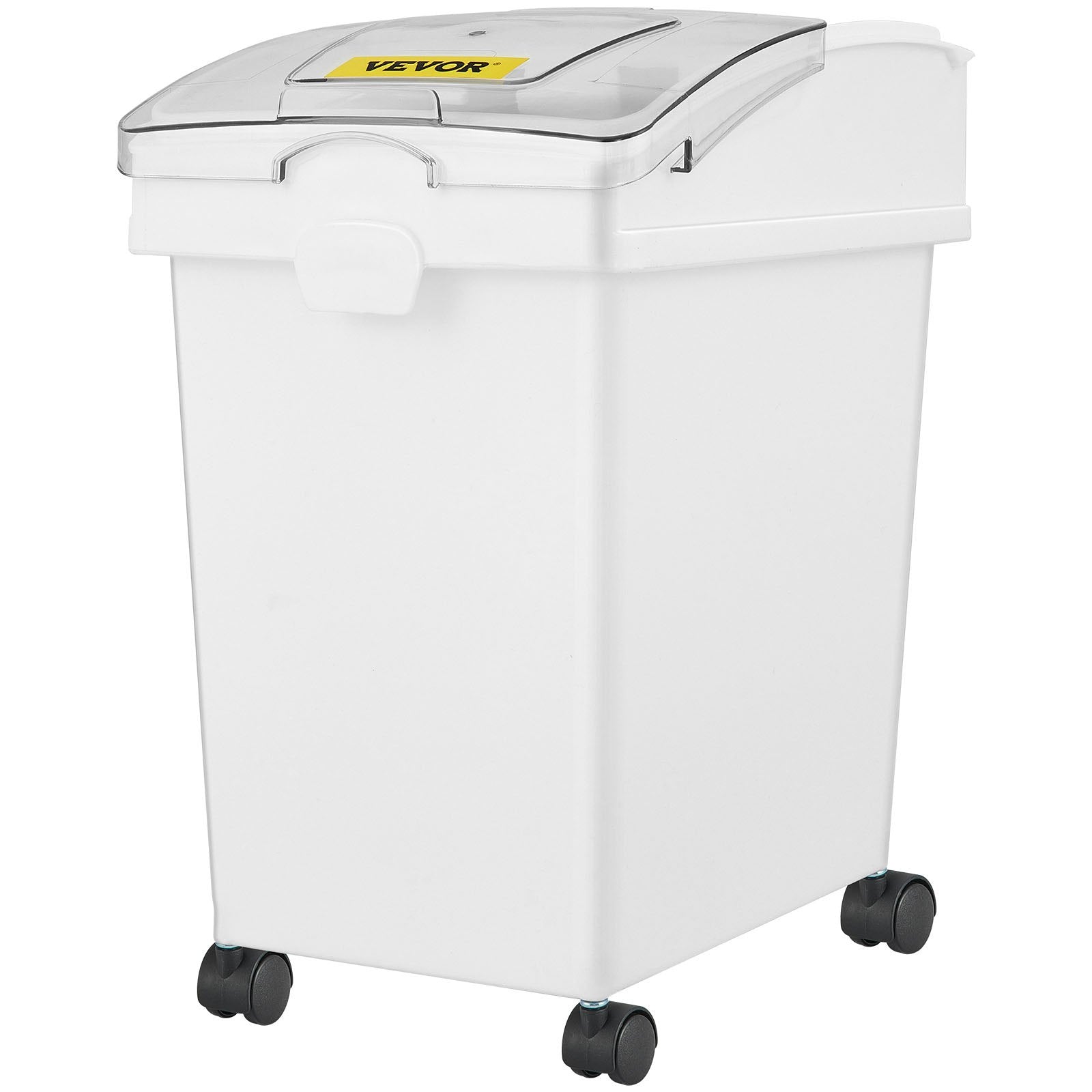 VEVOR Ingredient Bin, 6.6 Gallons Capacity Ingredient Storage Bin, 3 Pcs/Set, PP Material Flour Bins On Wheels, White Shelf Ingredient Bin with Scoop and Sliding Lid, Commercial Storage Bins 