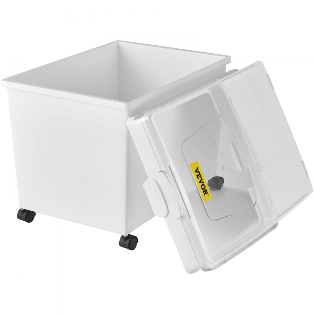 VEVOR 10.5 Gallons Ingredient Bin, Ingredient Storage Bin 2 Pcs/Set, PP Material Flour Bins On Wheels, White Shelf Ingredient Bin with Scoop and Sliding Lid, Commercial Storage Bins 