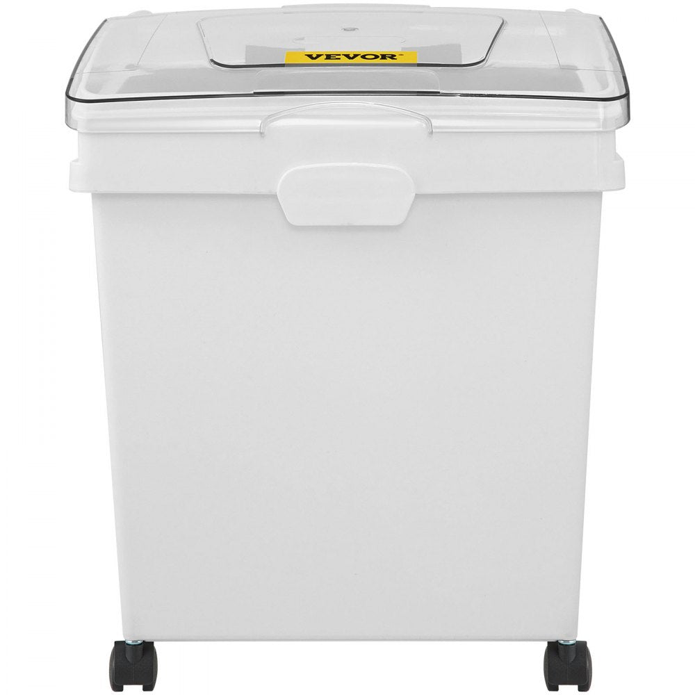 VEVOR 10.5 Gallons Ingredient Bin, Ingredient Storage Bin 2 Pcs/Set, PP Material Flour Bins On Wheels, White Shelf Ingredient Bin with Scoop and Sliding Lid, Commercial Storage Bins 