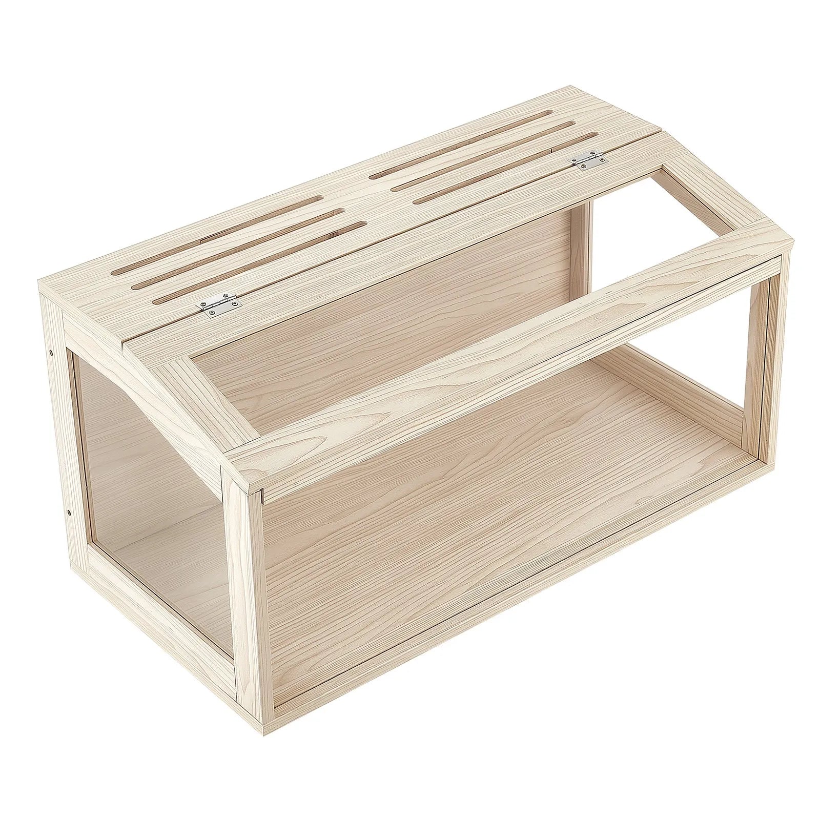 Wooden Hamster Cage, 31.9" Large Small Animal Habitat with 270° Clear Acrylic Viewing, Openable Top & Ventilated Enclosure