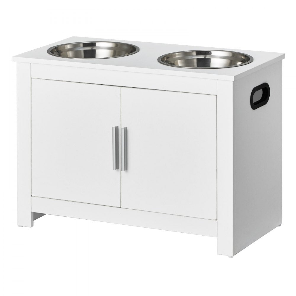 VEVOR Pet Feeding Station w/ 2 Elevated Dog Bowls Dog Food & Toy Storage Cabinet 