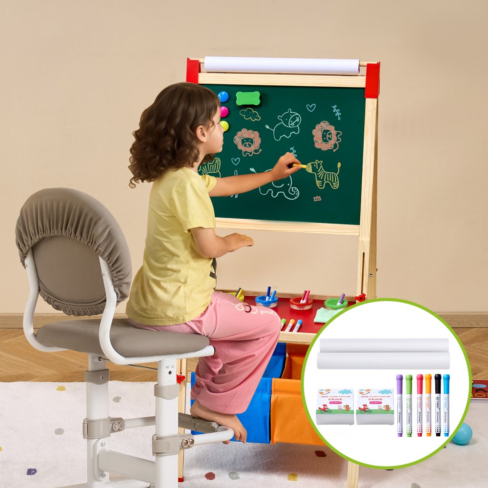 VEVOR Easel Accessory Set Chalk & Markers & Paper Rolls 32PCS for Standing Easel 