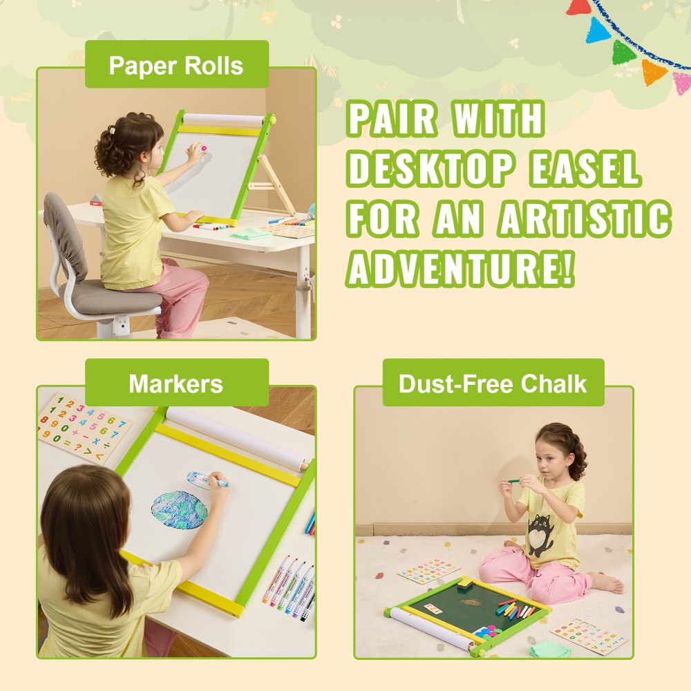 VEVOR Easel Accessory Set Chalk & Markers & Paper Rolls 32PCS for Tabletop Easel 