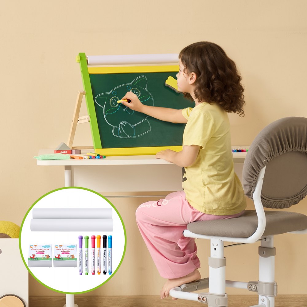 VEVOR Easel Accessory Set Chalk & Markers & Paper Rolls 32PCS for Tabletop Easel 