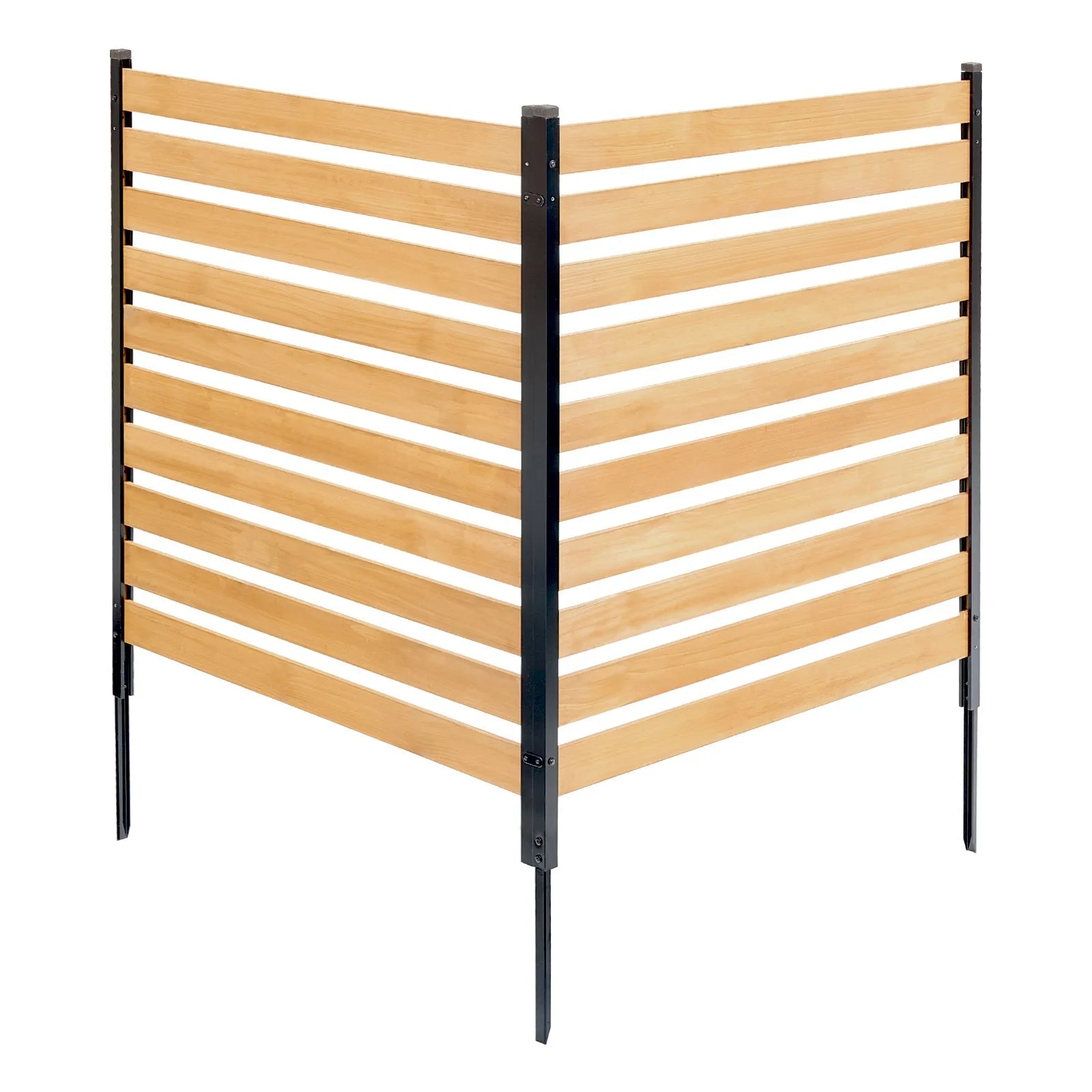 VEVOR Wood Privacy Fence 2 Panels Slatted Air Conditioner Fence 38" W x 42" L