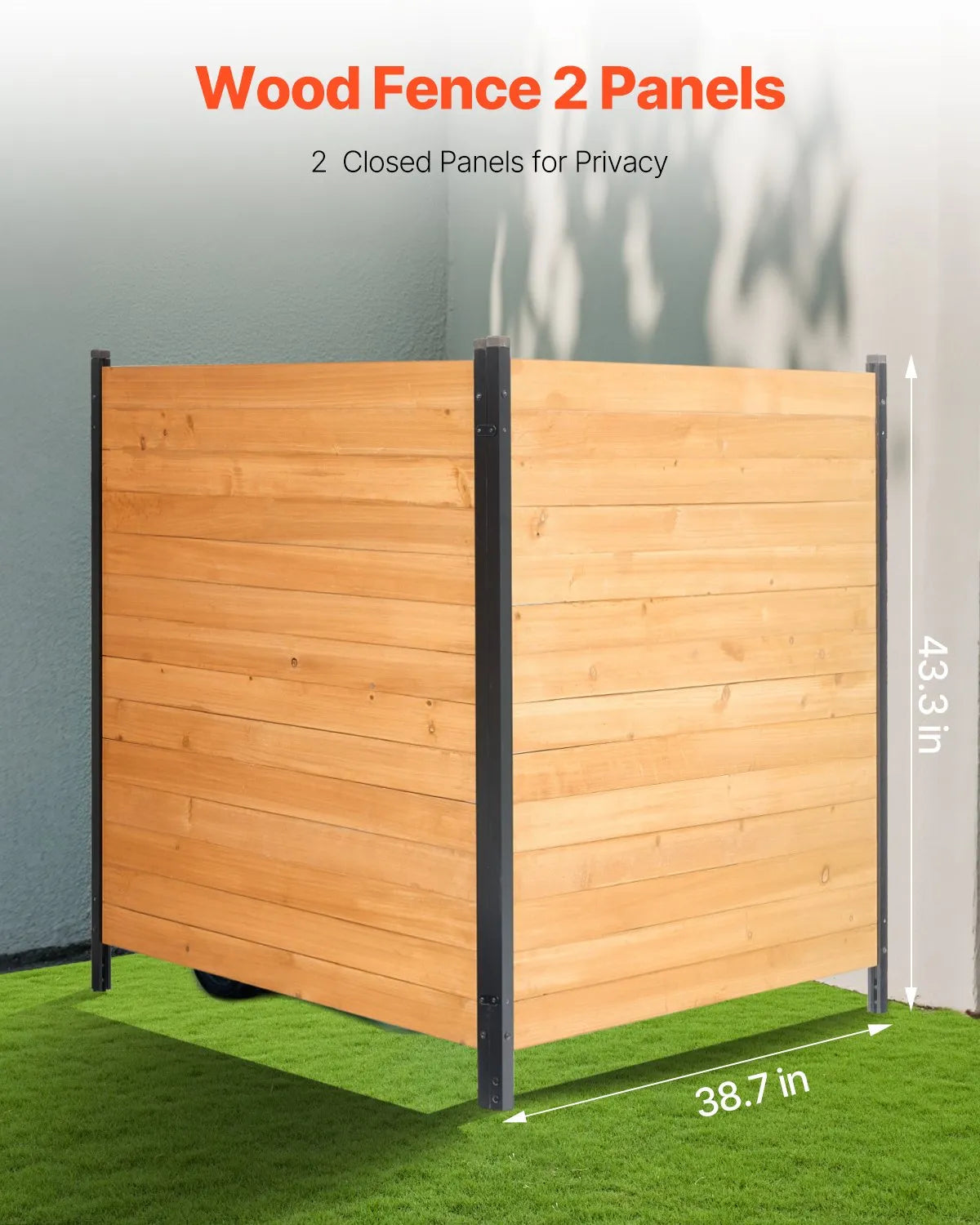 VEVOR Wooden Privacy Fence 2 Panels Solid Air Conditioner Fence 38" W x 42" L