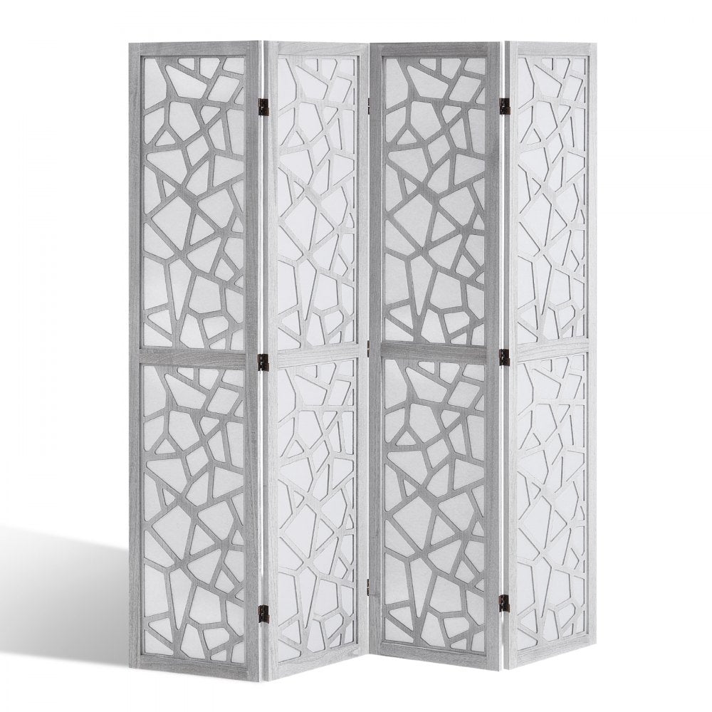 VEVOR Wood Room Divider Wooden Screen 4 Panel Room Separation Privacy Screen 