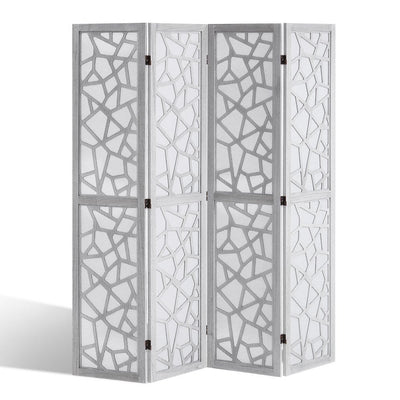 VEVOR Wood Room Divider Wooden Screen 4 Panel Room Separation Privacy Screen 