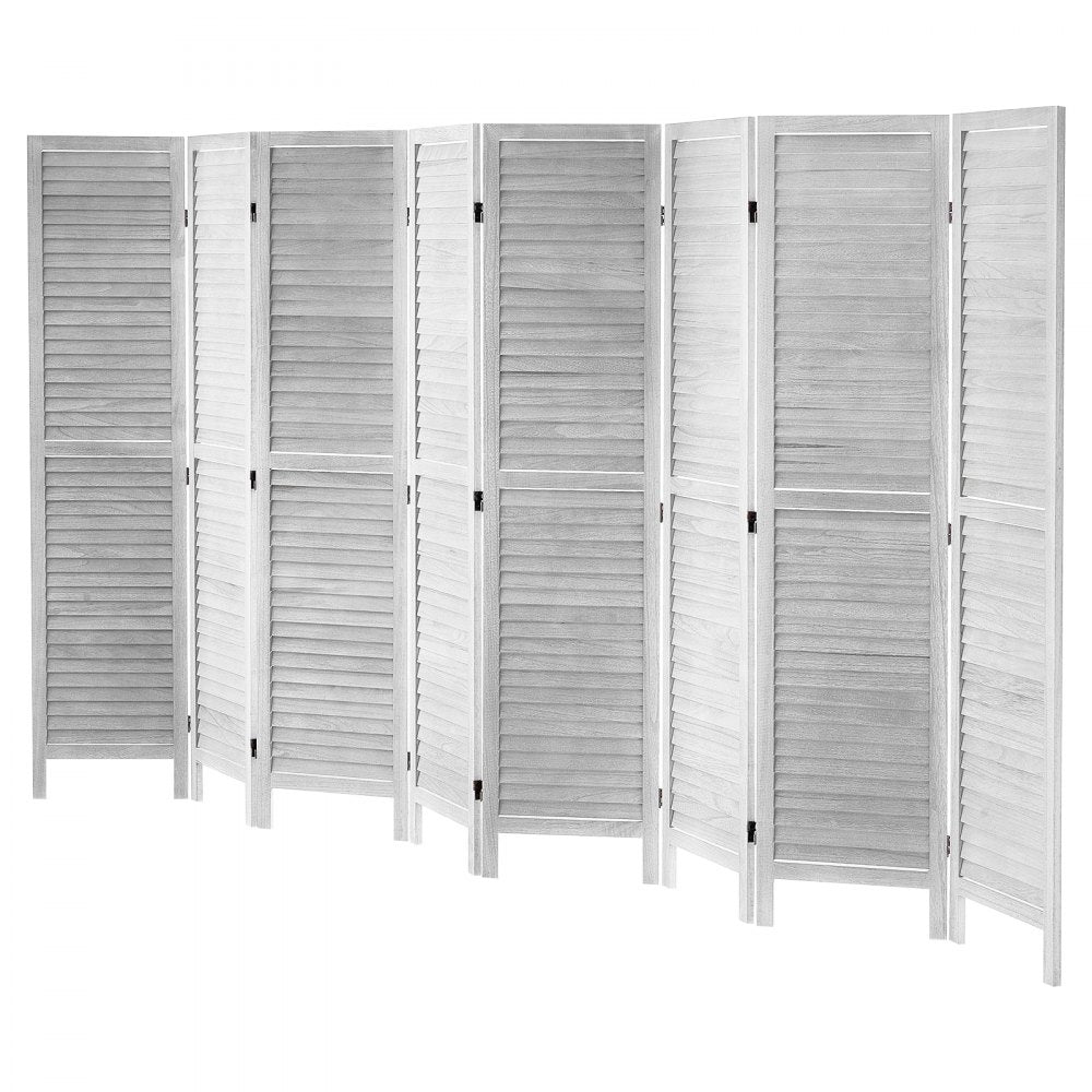 VEVOR Wood Room Divider Wooden Privacy Screen 8 Panel Room Separation Divider 