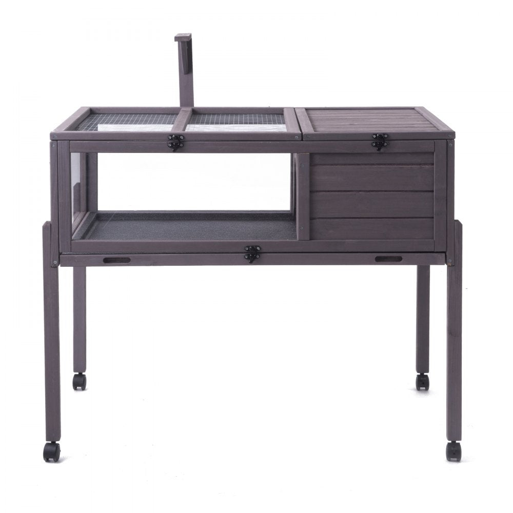 VEVOR Wooden Tortoise House Rolling Tortoise Habitat Indoor & Outdoor for Snakes 