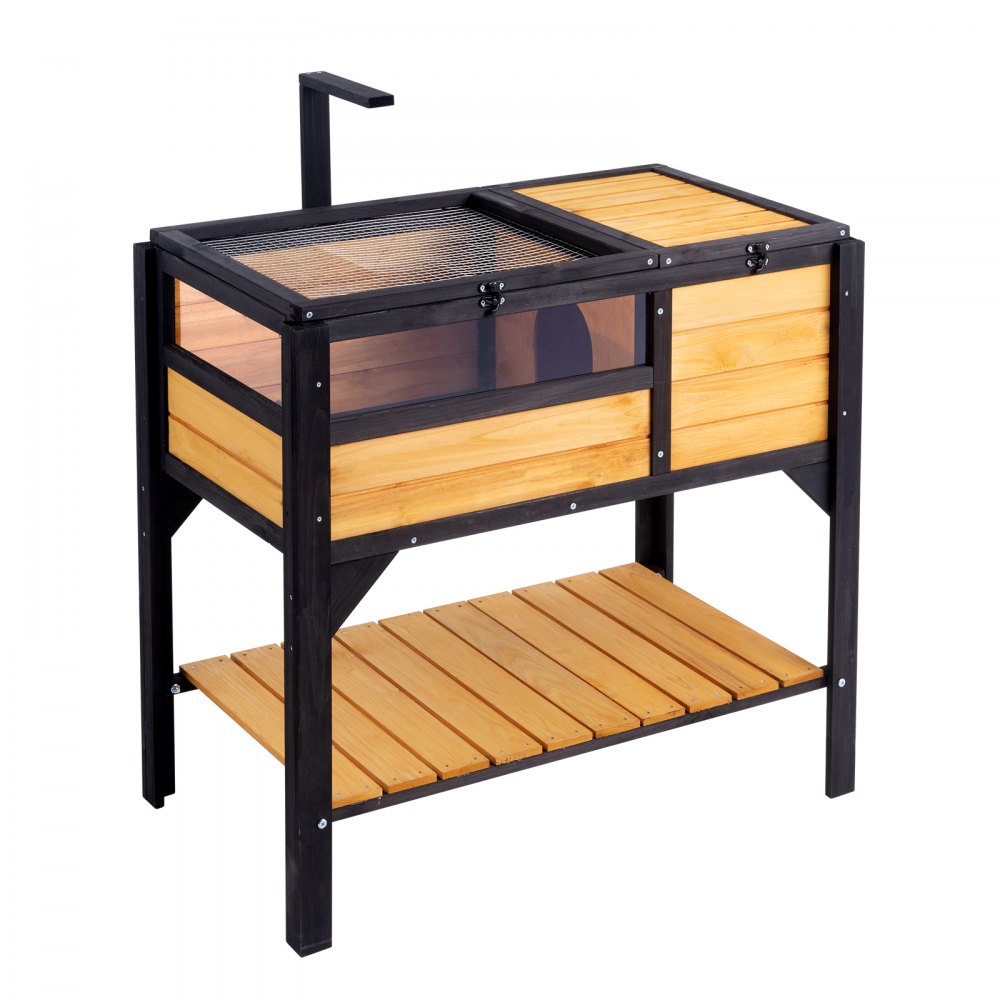 VEVOR Wooden Tortoise House Tortoise Habitat Indoor & Outdoor for Lizards Snakes 