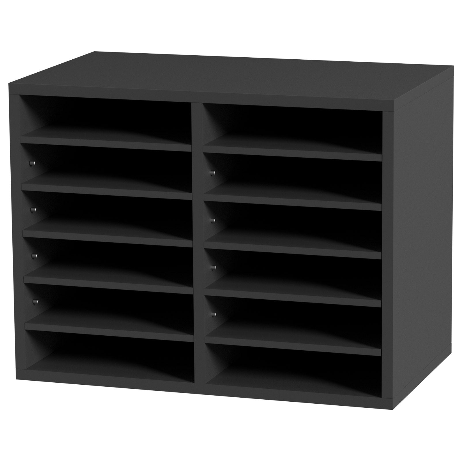 VEVOR Literature Organizers, 12 Compartments Office Mailbox with Adjustable Shelves, Wood Literature Sorter 20.4x12x16.1 inches for Office, Home, Classroom, Mailrooms Organization, EPA Certified Grey 