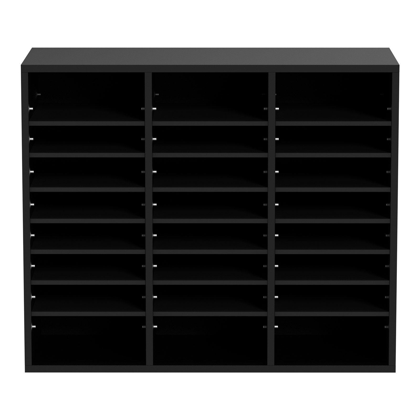 VEVOR Wood Literature Organizer, 24 Compartments, File Sorter with Removable Shelves, Mailboxes Slot for Office Home Classroom Mailrooms Organization, EPA Certified, Black 