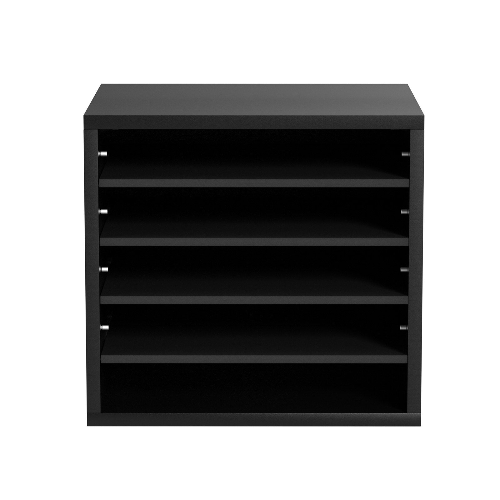 VEVOR Literature Organizers, 5 Compartments Office Mailbox with Adjustable Shelves, Wood Literature Sorter 13.9x12x13 inches for Office, Home, Classroom, Mailrooms Organization, EPA Certified, Black 