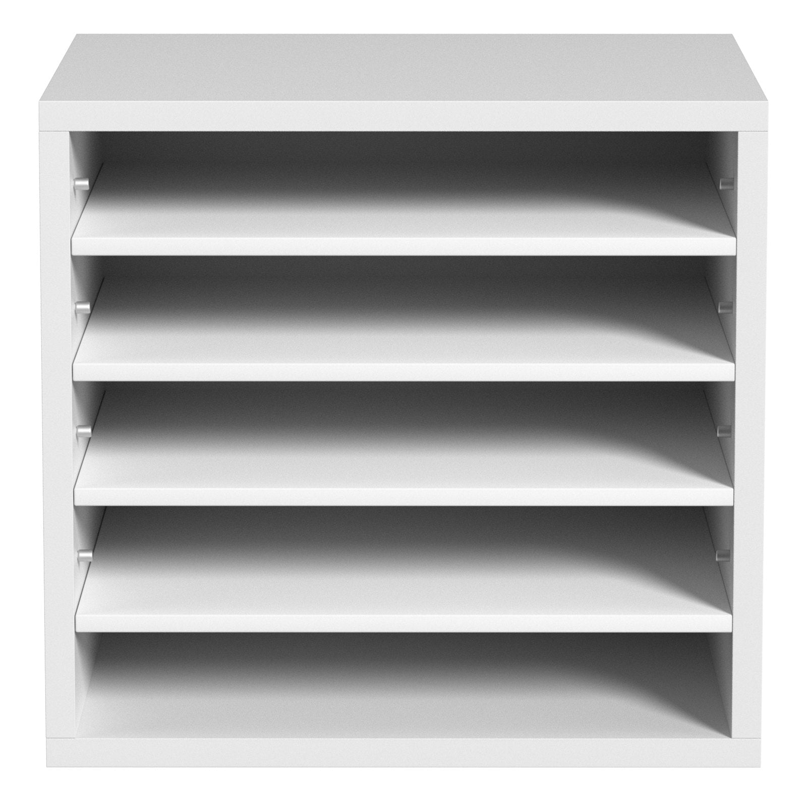 VEVOR Literature Organizers, 5 Compartments Office Mailbox with Adjustable Shelves, Wood Literature Sorter 13.9x12x13 inches for Office, Home, Classroom, Mailrooms Organization, EPA Certified, White 