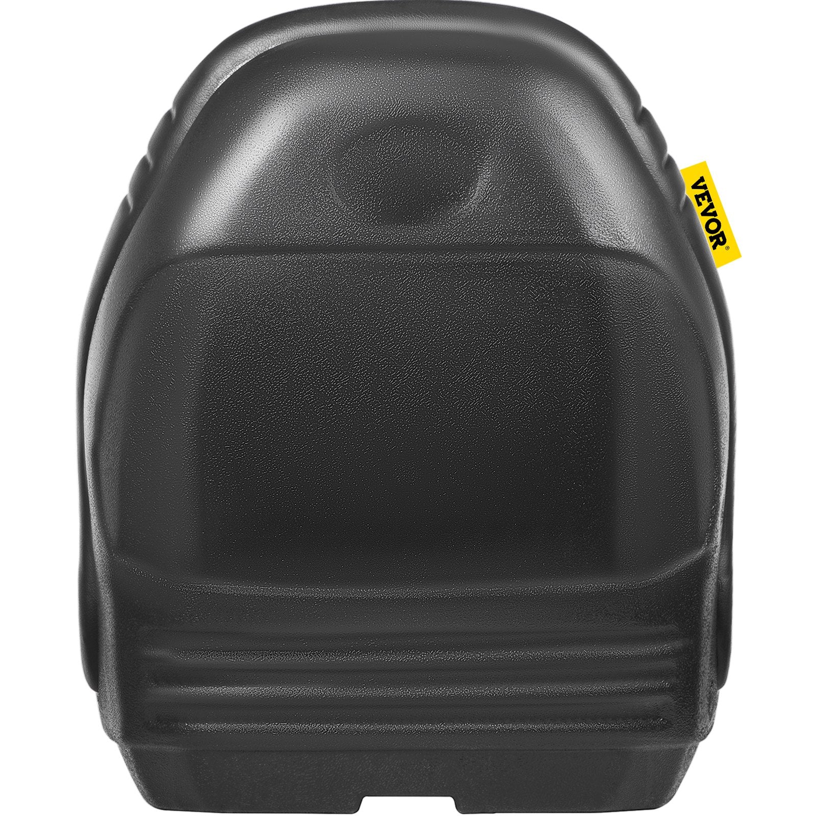 VEVOR Universal Tractor Seat Replacement, Compact High Back Mower Seat, Black Vinyl Forklift Seat, Central Drain Hole Skid Steer Seat with Mounting Bolt Patterns of 8" x 11.5" & 11.25" x 11.5" 