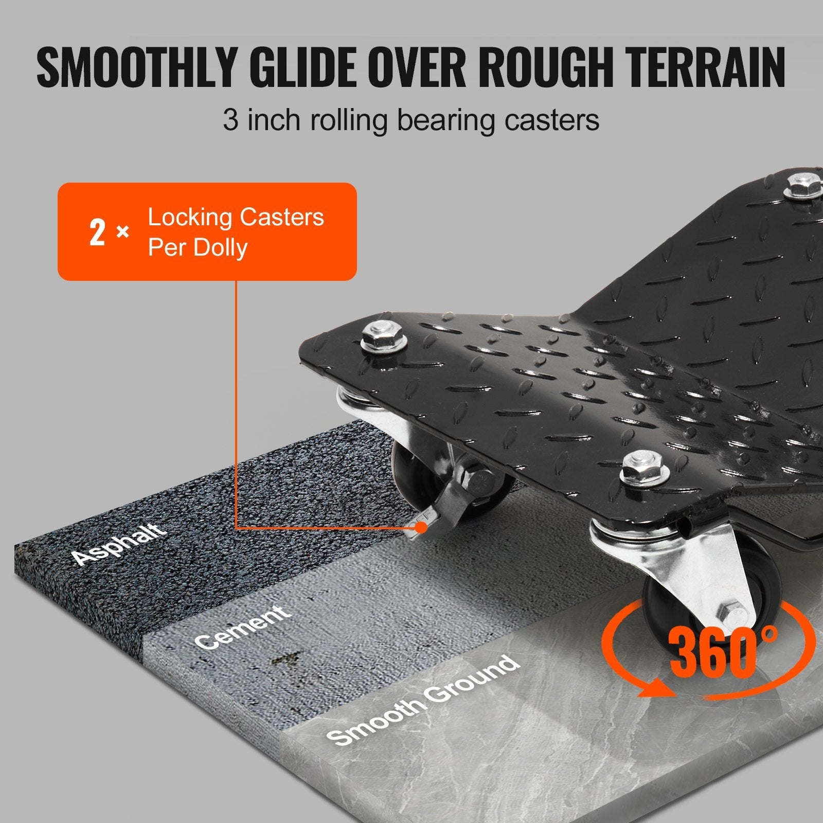 VEVOR Wheel Dolly, 3000 lbs/1360 kg Car Dollies, Wheel Dolly Car Tire Stake Set of 2 Piece, Heavy-duty Car Tire Dolly Moving Cars, Trucks, Trailers, Motorcycles, and Boats 