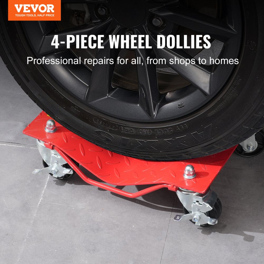 VEVOR Wheel Dolly Heavy-Duty Car Tire Stake Vehicle Moving Dolly 8000 lbs 4 Pack 