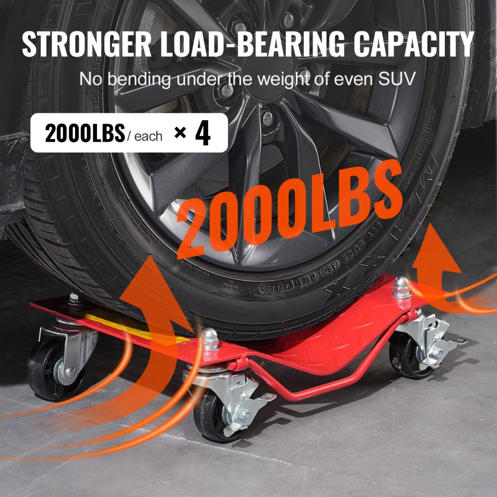 VEVOR Wheel Dolly Heavy-Duty Car Tire Stake Vehicle Moving Dolly 8000 lbs 4 Pack 