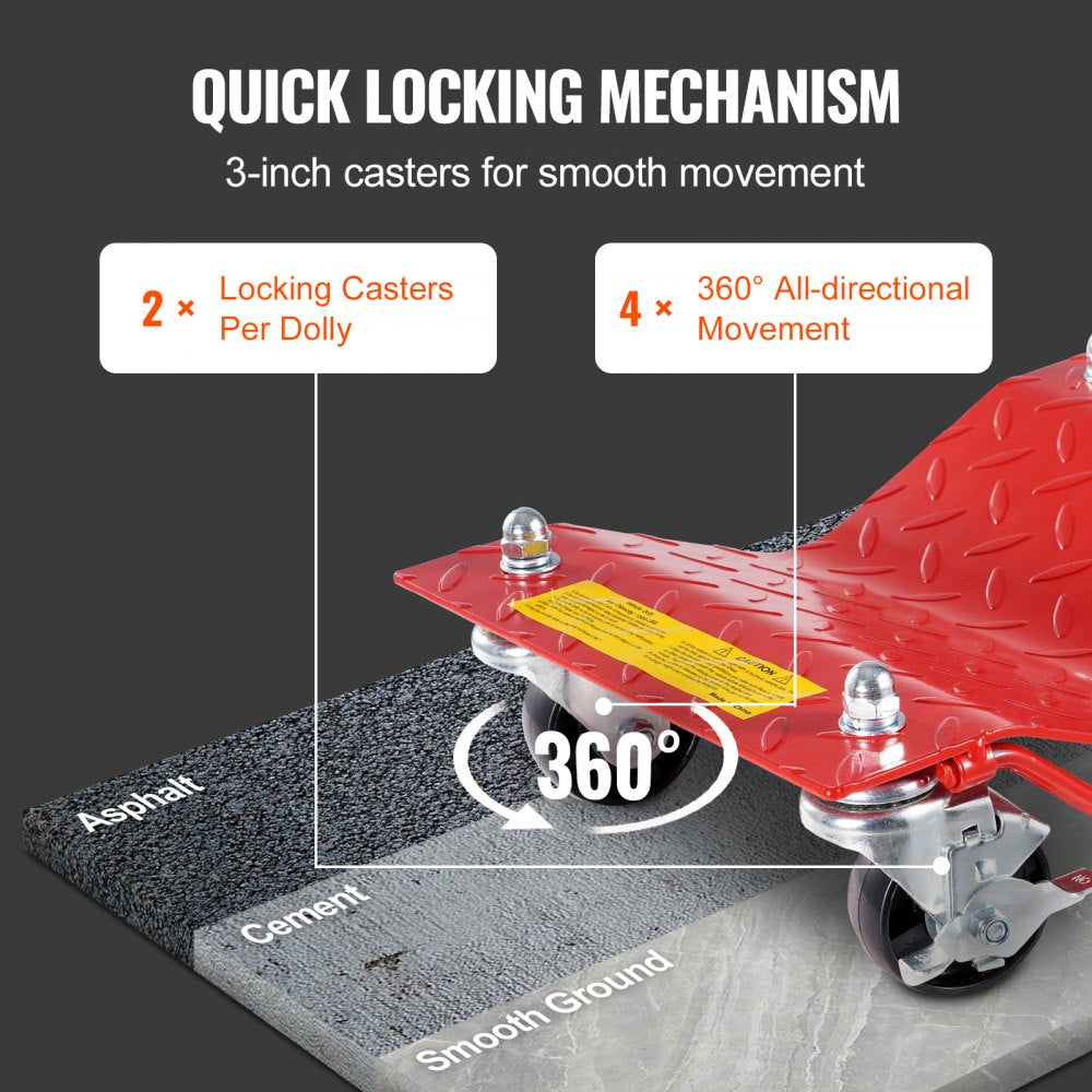 VEVOR Wheel Dolly Heavy-Duty Car Tire Stake Vehicle Moving Dolly 8000 lbs 4 Pack 