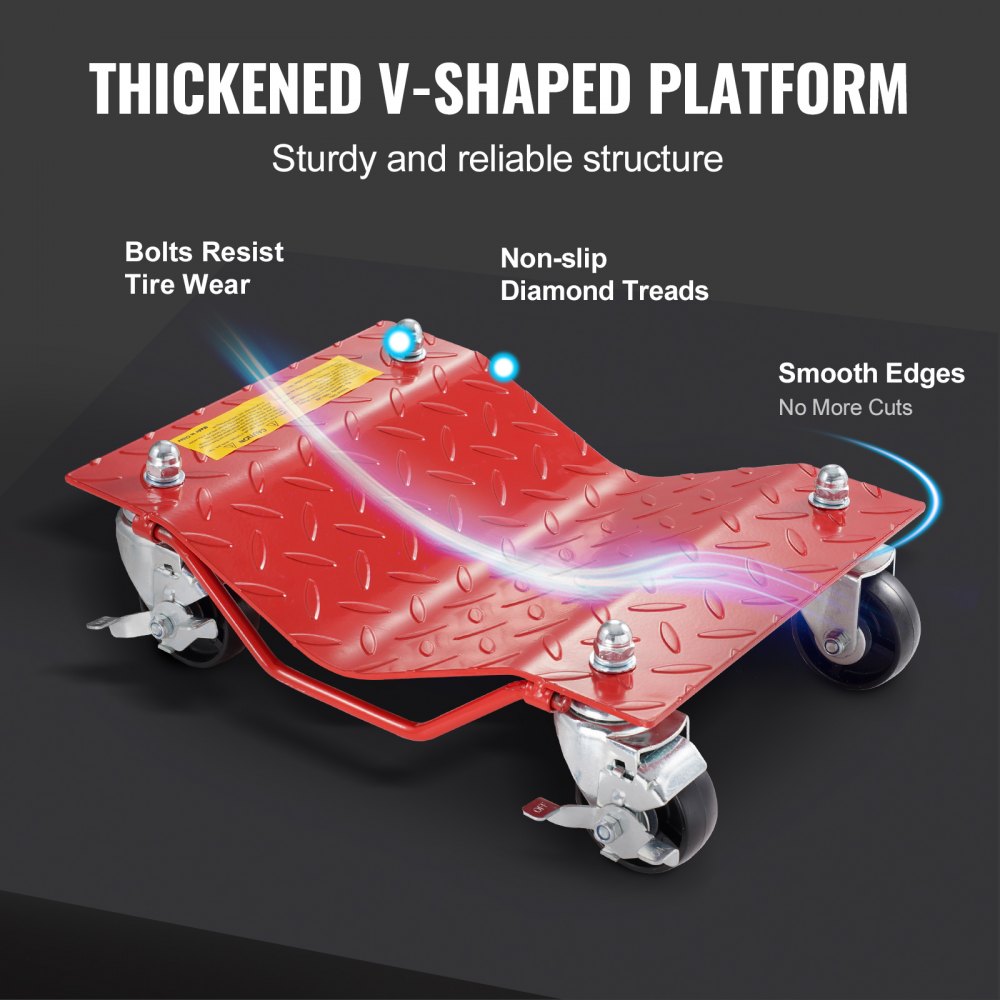 VEVOR Wheel Dolly Heavy-Duty Car Tire Stake Vehicle Moving Dolly 8000 lbs 4 Pack 