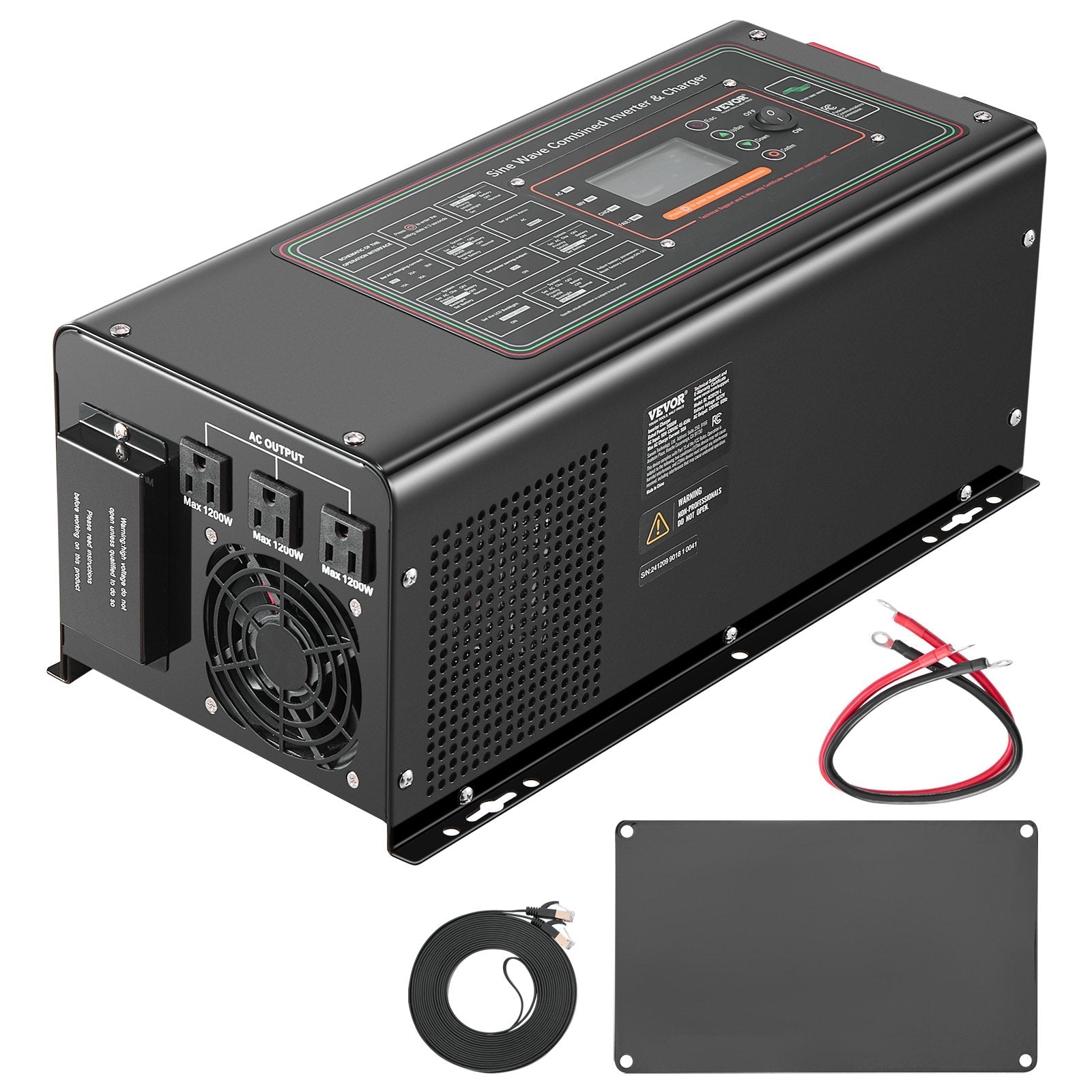 VEVOR 2000W Pure Sine Wave Inverter Charger DC 12V to AC 120V Power Inverter 