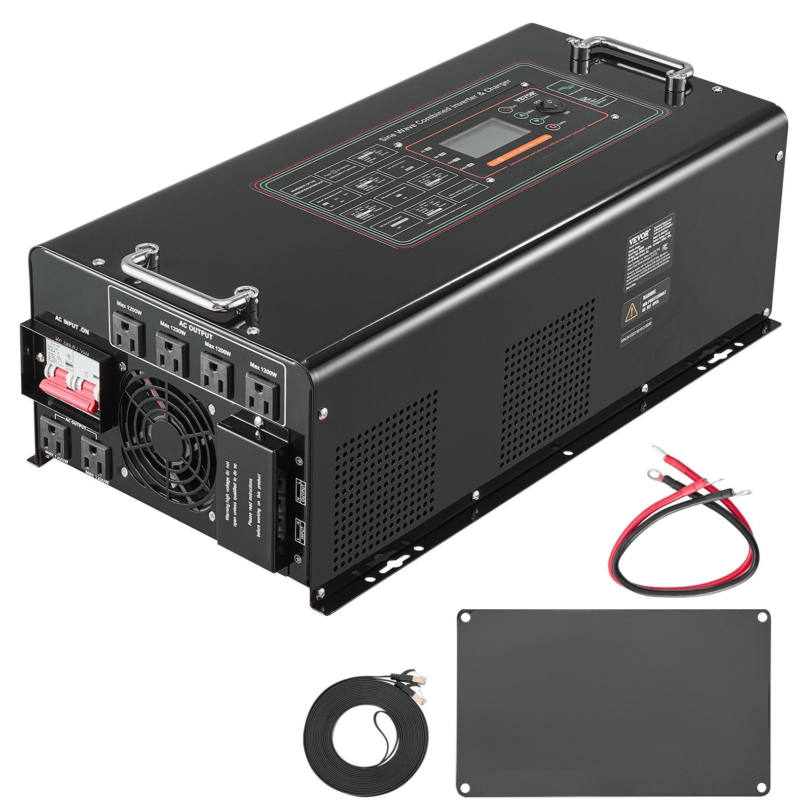 VEVOR 4000W Pure Sine Wave Inverter Charger DC 24V to AC 120V Power Inverter 
