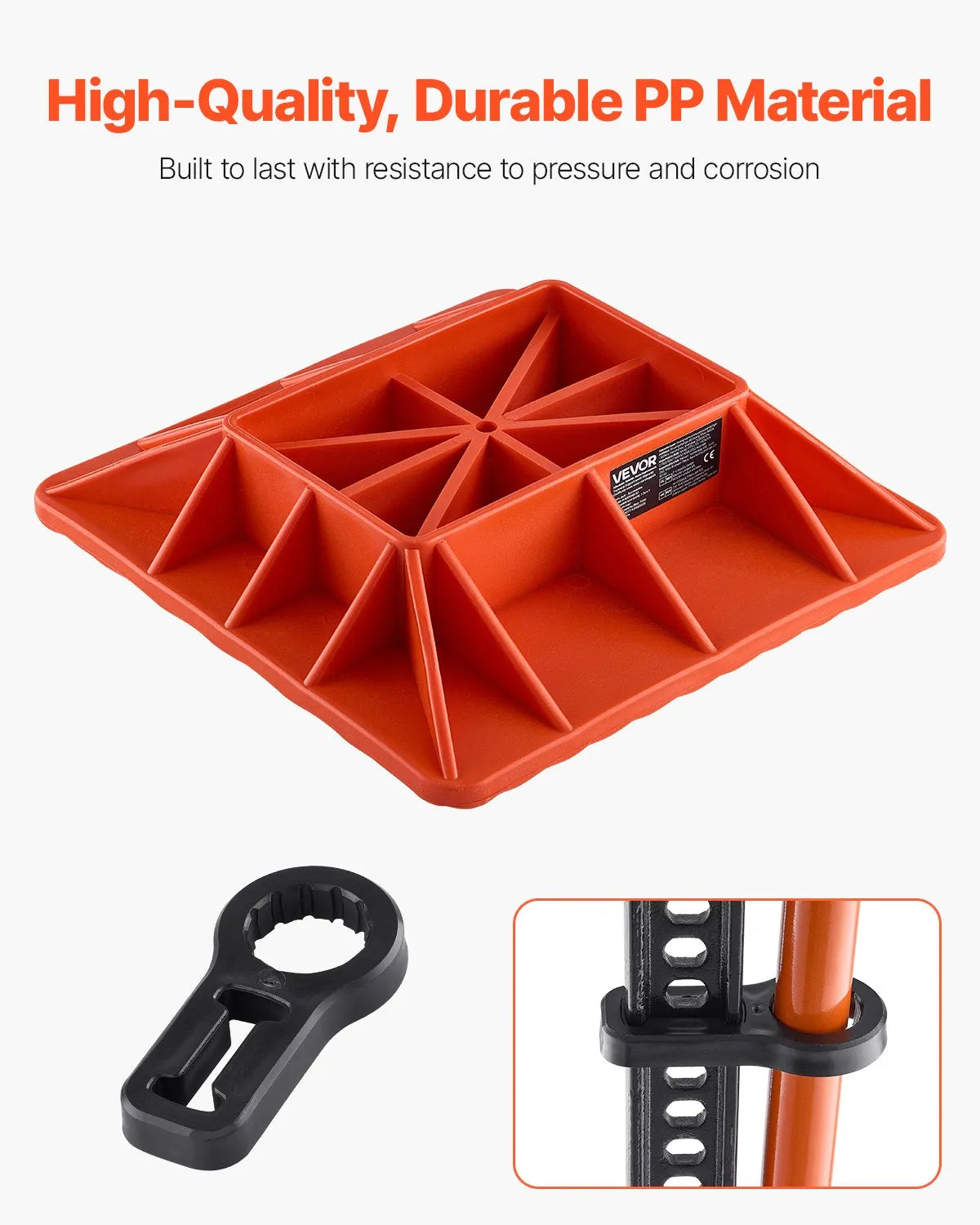 VEVOR High Lift Jack Base and Handle Keeper, 11.6" x 11.6" Off Road Jack Stand Base with 7000 Pound Capacity, Heavy-Duty Farm Jacks Support Stand for Most Jacks with 7.3" x 4.7" Base, Red 