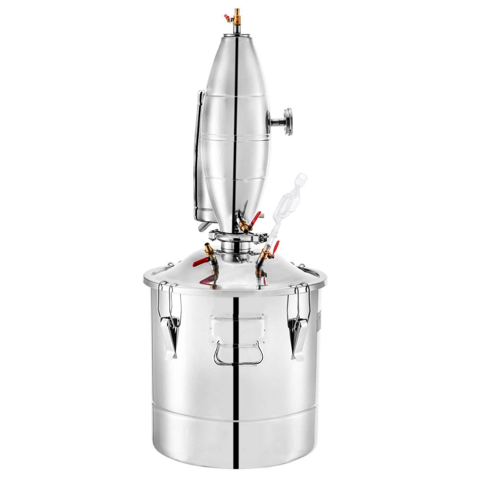 VEVOR 70L 18.5Gal Water Alcohol Distiller 304 Stainless Steel Alcohol Still Wine Making Boiler Home Kit with Thermometer for Whiskey Brandy Essential, Sliver 