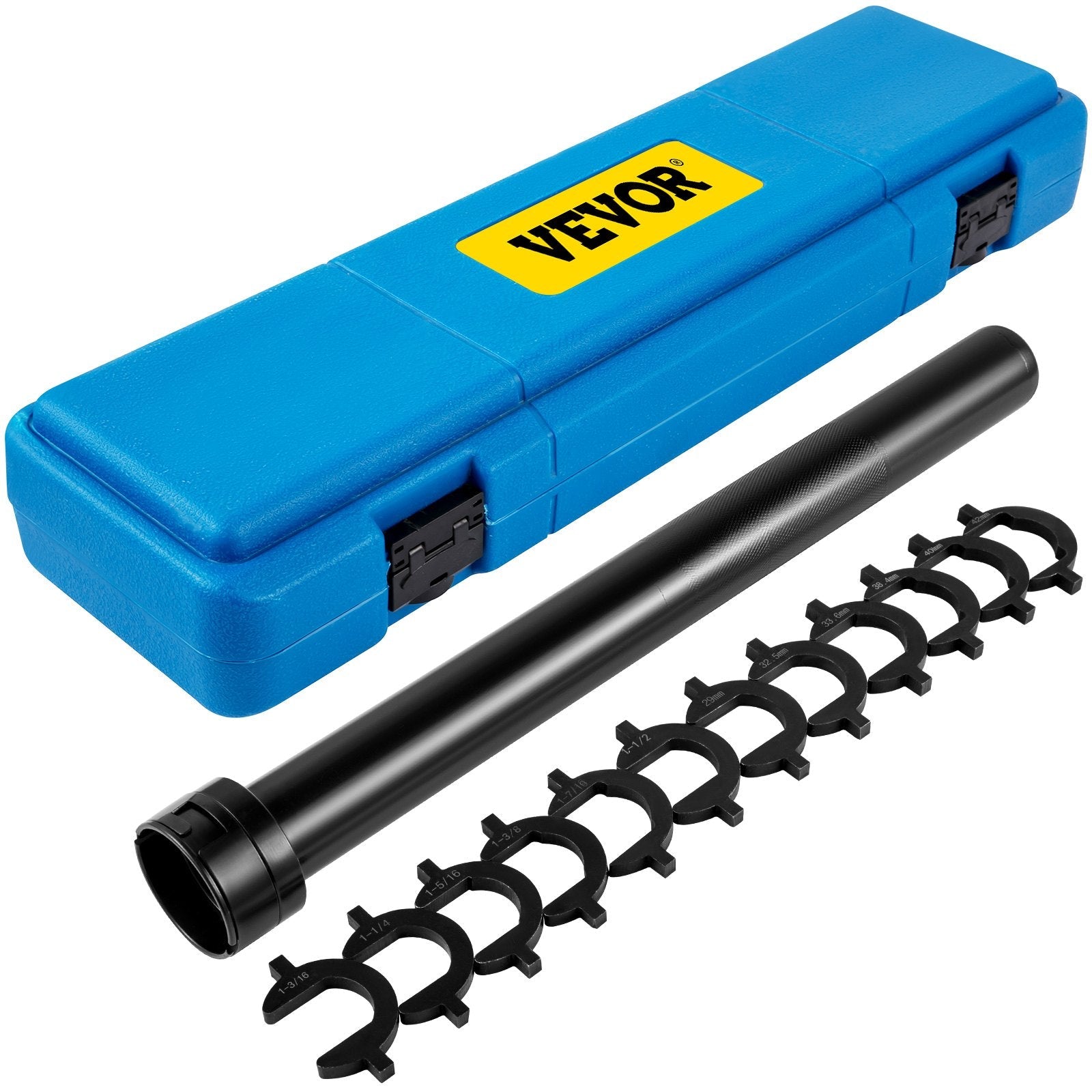 VEVOR Inner Tie Rod Tool Kit, 12 Pcs Tie Rod Removal Tool, 12 Pcs Crowfoot Adapters Master Inner Tie Rod Tool Set, 1/2 Inch Drive Tube Tie Rods Tool, Heavy-Duty Steel Inner Tie Rod Removal Tool For Ve 