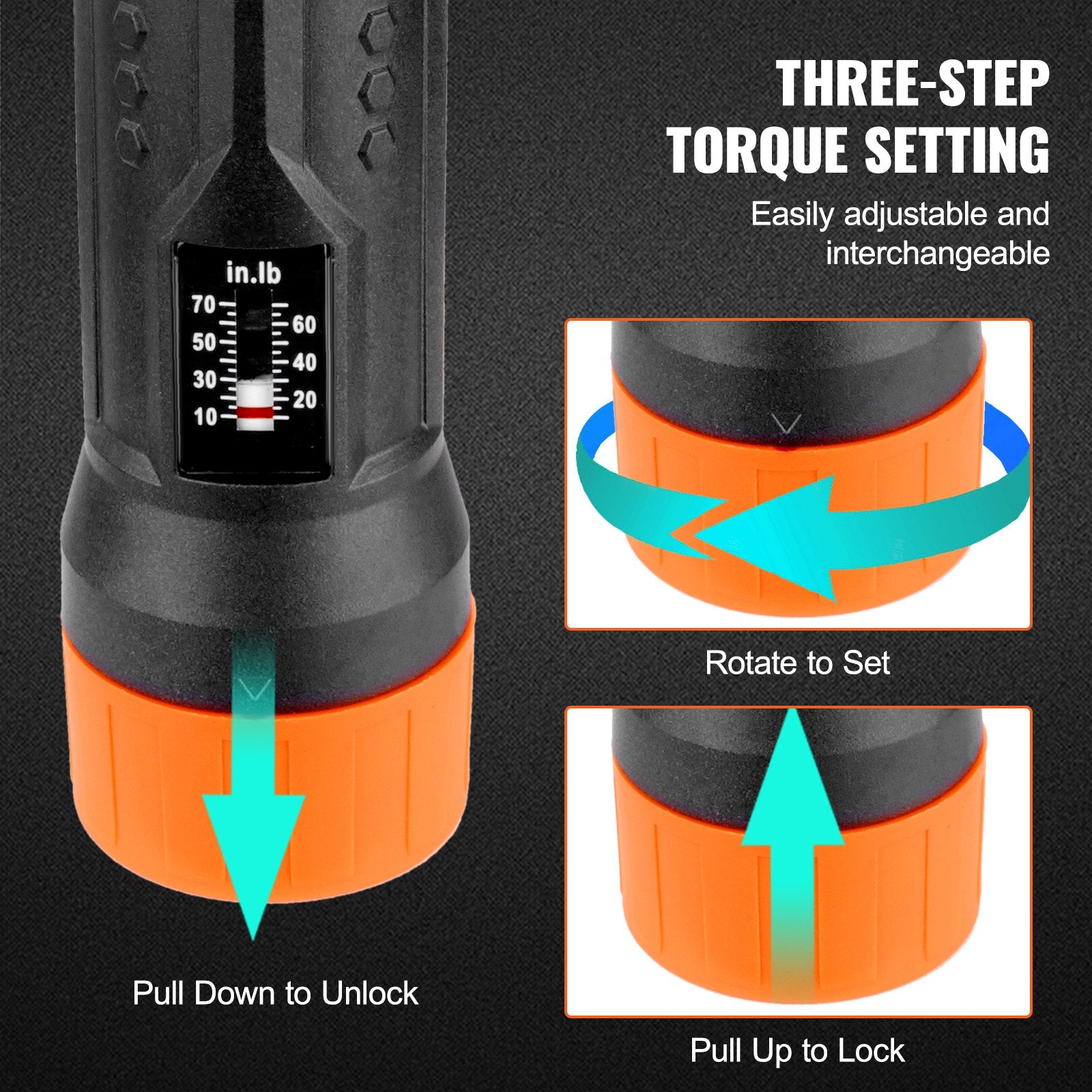 VEVOR 1/4" Drive Torque Screwdriver Wrench Set | 10-70 in-lbs Torque Adjustment Range | 1 in-lb Increment Torque Screwdriver | Driver Bits Set with View Window, 12 Bits & Case, Magnetic Function 