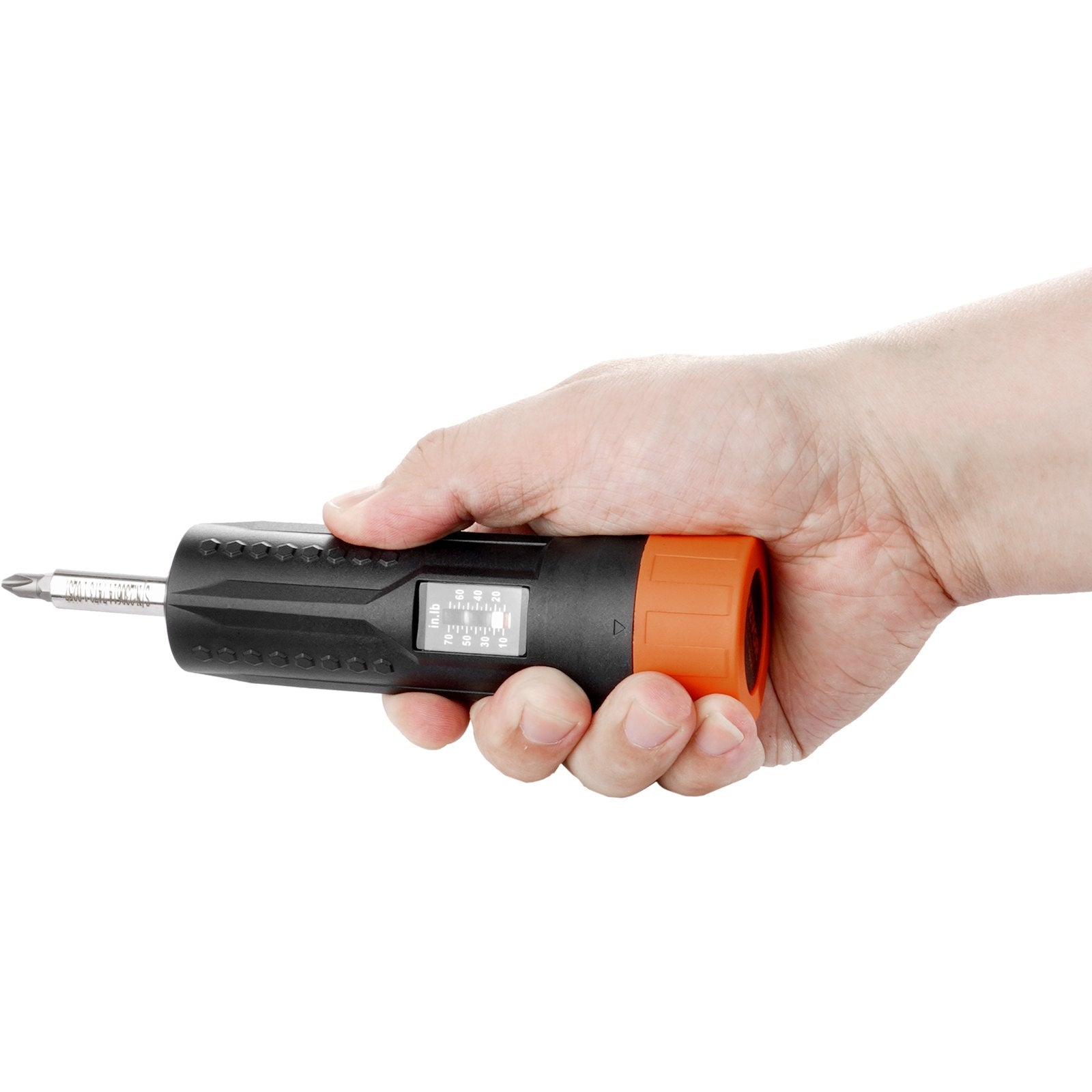 VEVOR 1/4" Drive Torque Screwdriver Wrench Set | 10-70 in-lbs Torque Adjustment Range | 1 in-lb Increment Torque Screwdriver | Driver Bits Set with View Window, 12 Bits & Case, Magnetic Function 