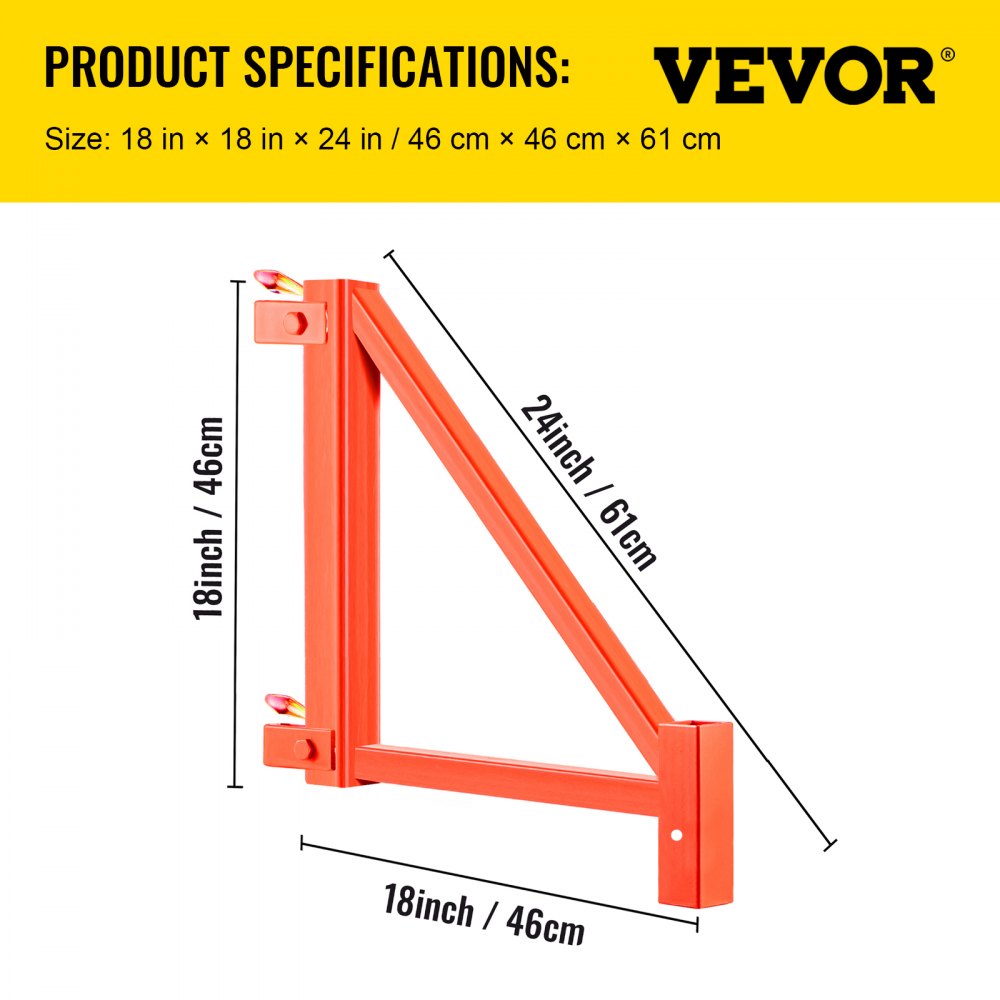 VEVOR Scaffold Outrigger, 18" x 18" x 24" Scaffolding Outriggers, 4 Pieces Outriggers for Scaffolding w/ Locking Pins for Home Improvement Projects Like Painting, Patching Drywall or Cleaning Windows 