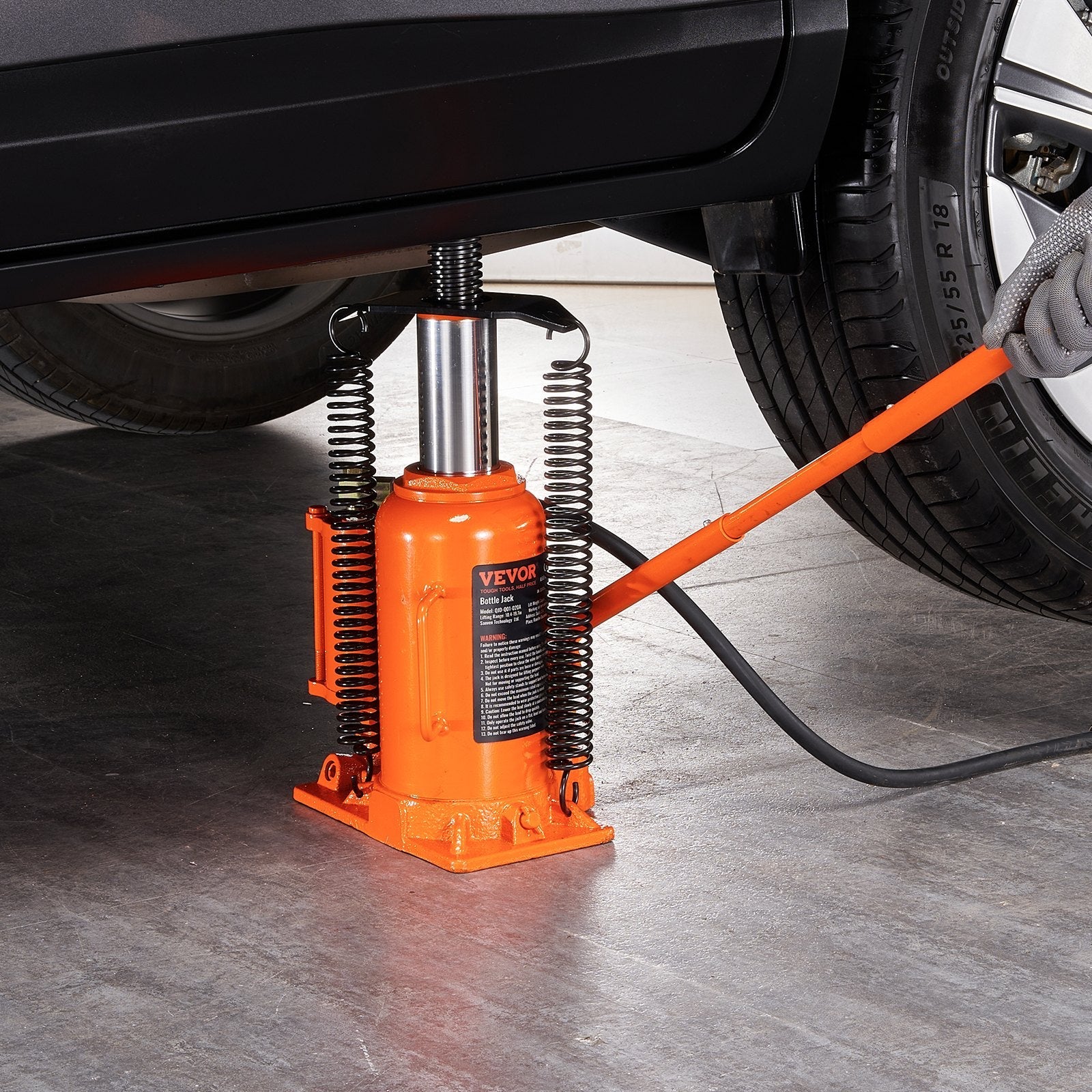 VEVOR Air Hydraulic Bottle Jack, 20 Ton/40000 LBS All Welded Bottle Jack, 10.4-19.7 inch Lifting Range, Manual Handle and Air Pump, for Car, Pickup, Truck, RV, Auto Repair, Industrial Engineering 