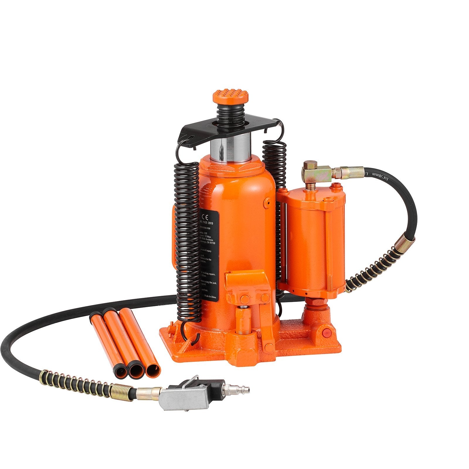 VEVOR Air Hydraulic Bottle Jack, 20 Ton/40000 LBS All Welded Bottle Jack, 10.4-19.7 inch Lifting Range, Manual Handle and Air Pump, for Car, Pickup, Truck, RV, Auto Repair, Industrial Engineering 
