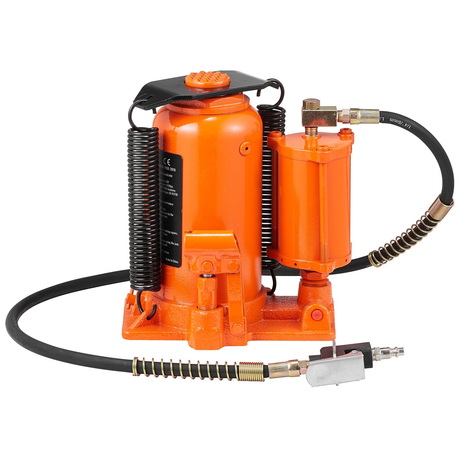 VEVOR Air Hydraulic Bottle Jack, 20 Ton/40000 LBS All Welded Bottle Jack, 10.4-19.7 inch Lifting Range, Manual Handle and Air Pump, for Car, Pickup, Truck, RV, Auto Repair, Industrial Engineering 