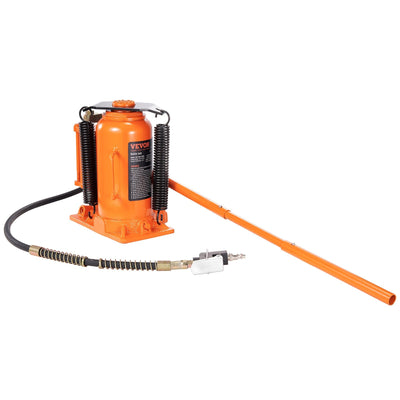 VEVOR Air Hydraulic Bottle Jack, 20 Ton/40000 LBS All Welded Bottle Jack, 10.4-19.7 inch Lifting Range, Manual Handle and Air Pump, for Car, Pickup, Truck, RV, Auto Repair, Industrial Engineering 