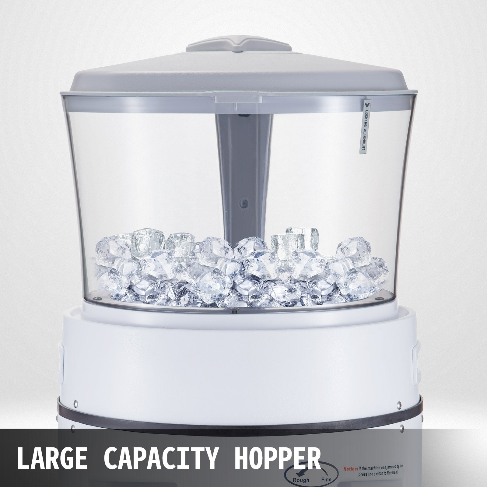 VEVOR 110V Commercial Ice Shaver Crusher 1102 LBS/H with 17.6 LBS Hopper, 350 W Tabletop Electric Snow Cone Maker 320 RPM Rotate Speed Perfect For Parties Events Snack Bar 