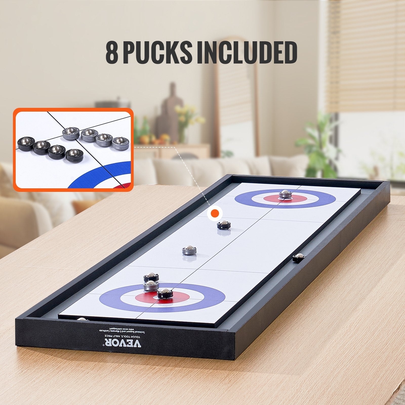 VEVOR 45" Shuffleboard and Curling 2 in 1 Board Game Portable Tabletop Set 