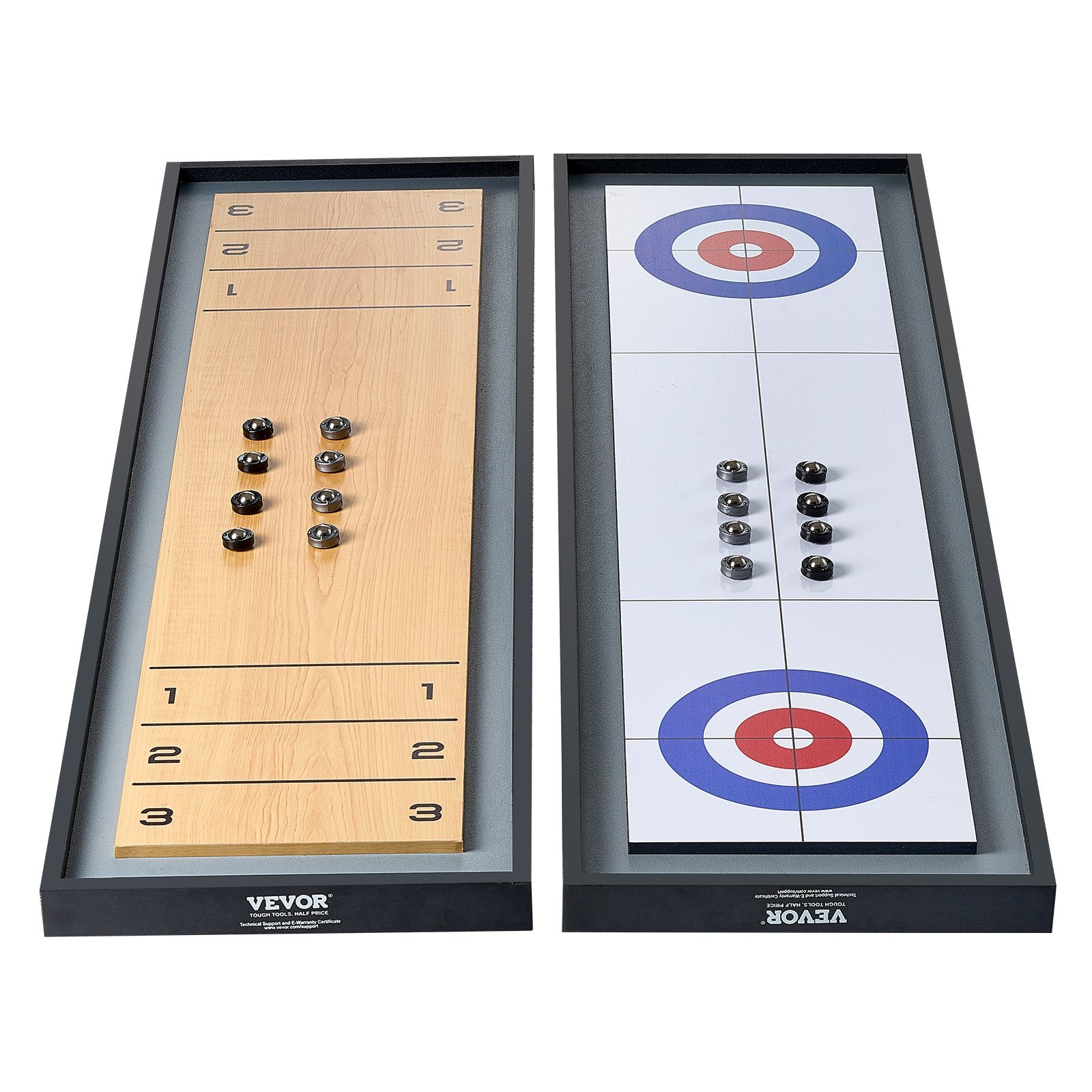VEVOR 45" Shuffleboard and Curling 2 in 1 Board Game Portable Tabletop Set 