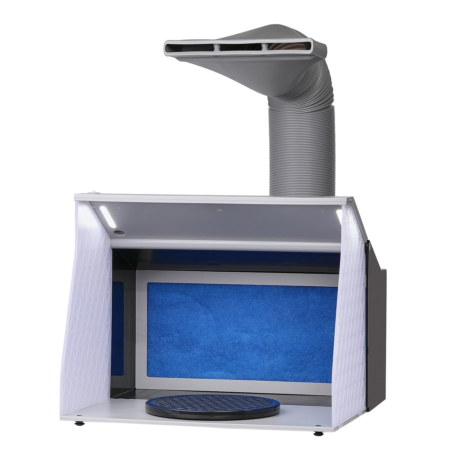 VEVOR Airbrush Spray Booth, Portable Hobby Airbrush Paint Spray Booth Kit with 4 LED Light, Powerful Dual Exhaust Fans, Turntable and 6 ft Extension Hose, for Painting Models, Arts, Crafts, Cakes 