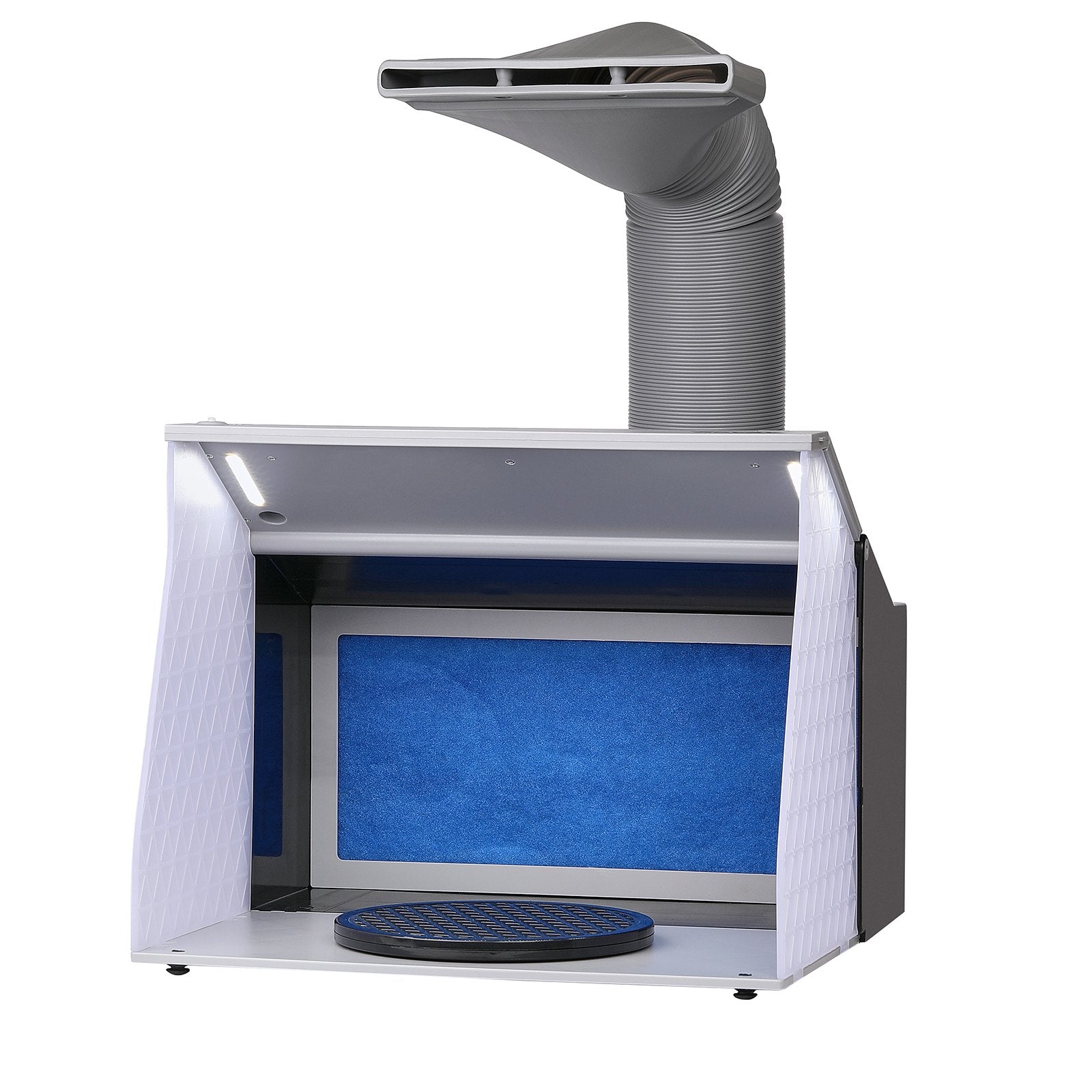 VEVOR Airbrush Spray Booth, Portable Hobby Airbrush Paint Spray Booth Kit with 4 LED Light, Powerful Dual Exhaust Fans, Turntable and 6 ft Extension Hose, for Painting Models, Arts, Crafts, Cakes 