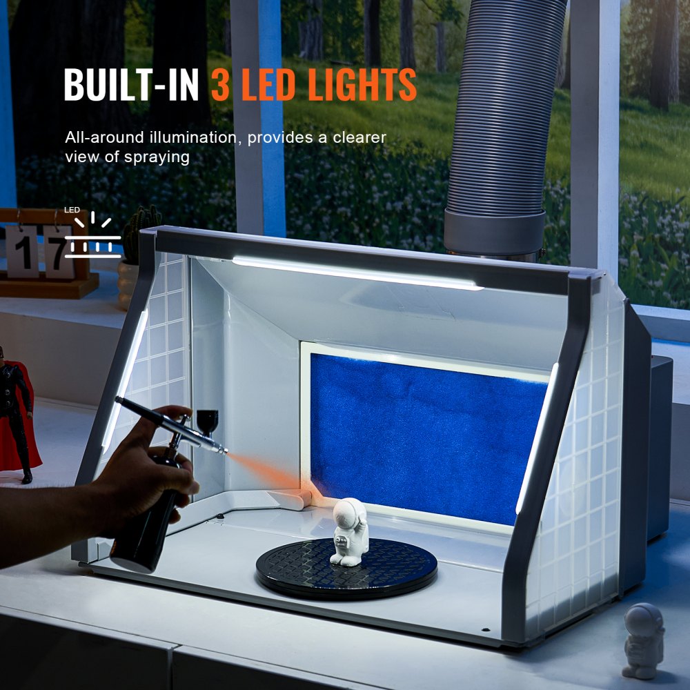 VEVOR Airbrush Spray Booth Dual-Fans Portable Hobby Airbrush Paint Spray Booth 