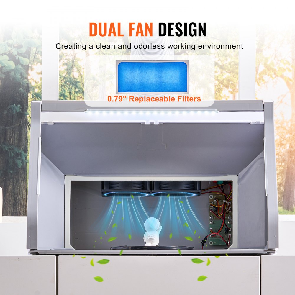 VEVOR Airbrush Spray Booth Dual-Fans Portable Hobby Airbrush Paint Spray Booth 
