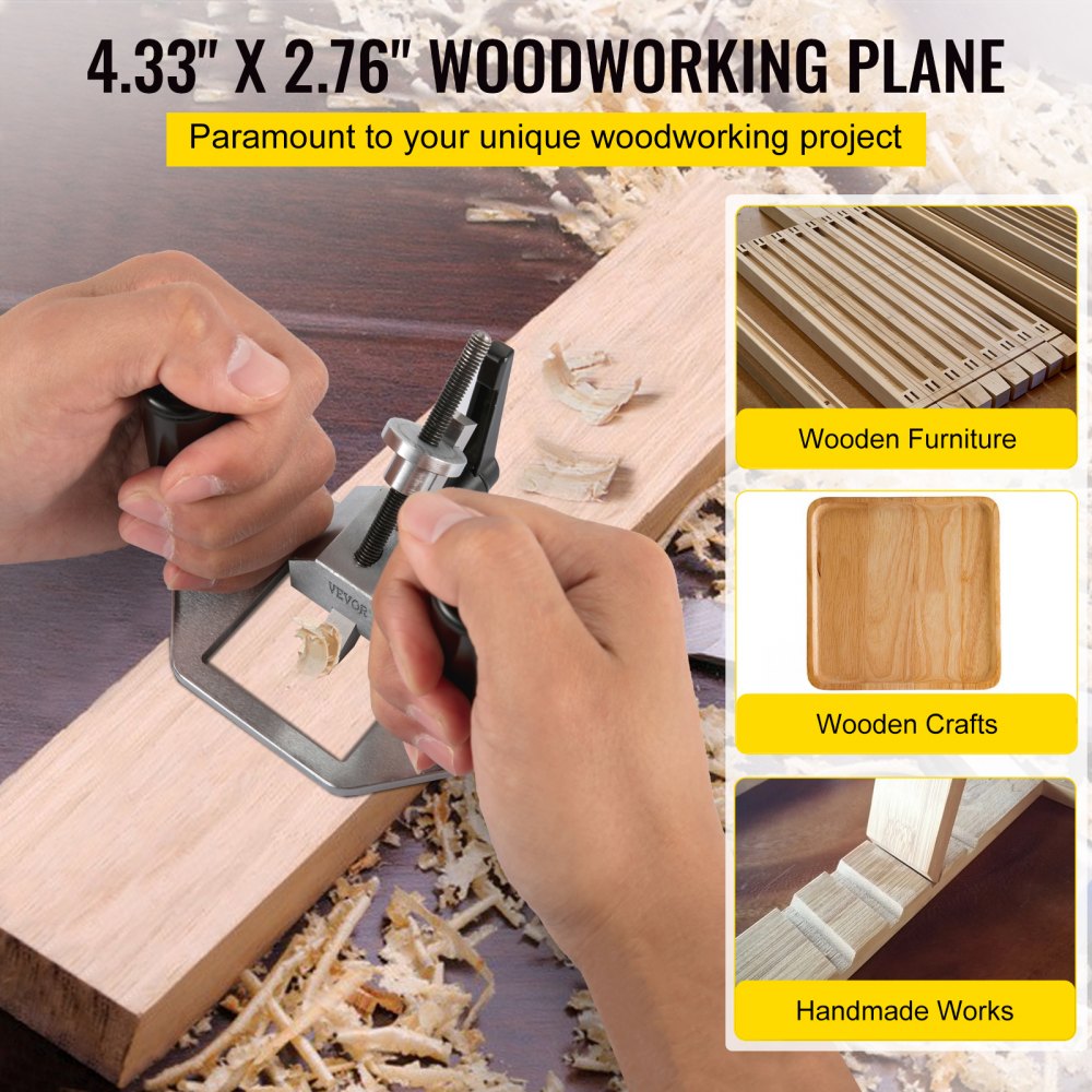 VEVOR Router Plane, Easy Adjustable Blade Hand Planer, Comfortable Bakelite Handle, Stainless Steel Wood Shaver w/ Depth Stop, High Configuration Handheld Woodworking Tool for DIY Carpentry Industry 