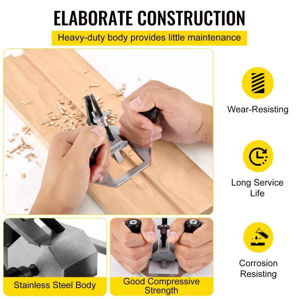 VEVOR Router Plane, Easy Adjustable Blade Hand Planer, Comfortable Bakelite Handle, Stainless Steel Wood Shaver w/ Depth Stop, High Configuration Handheld Woodworking Tool for DIY Carpentry Industry 