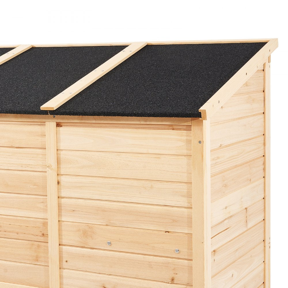 VEVOR Outdoor Wooden Storage Shed Waterproof Garden Tool Shed 58x78 inch 