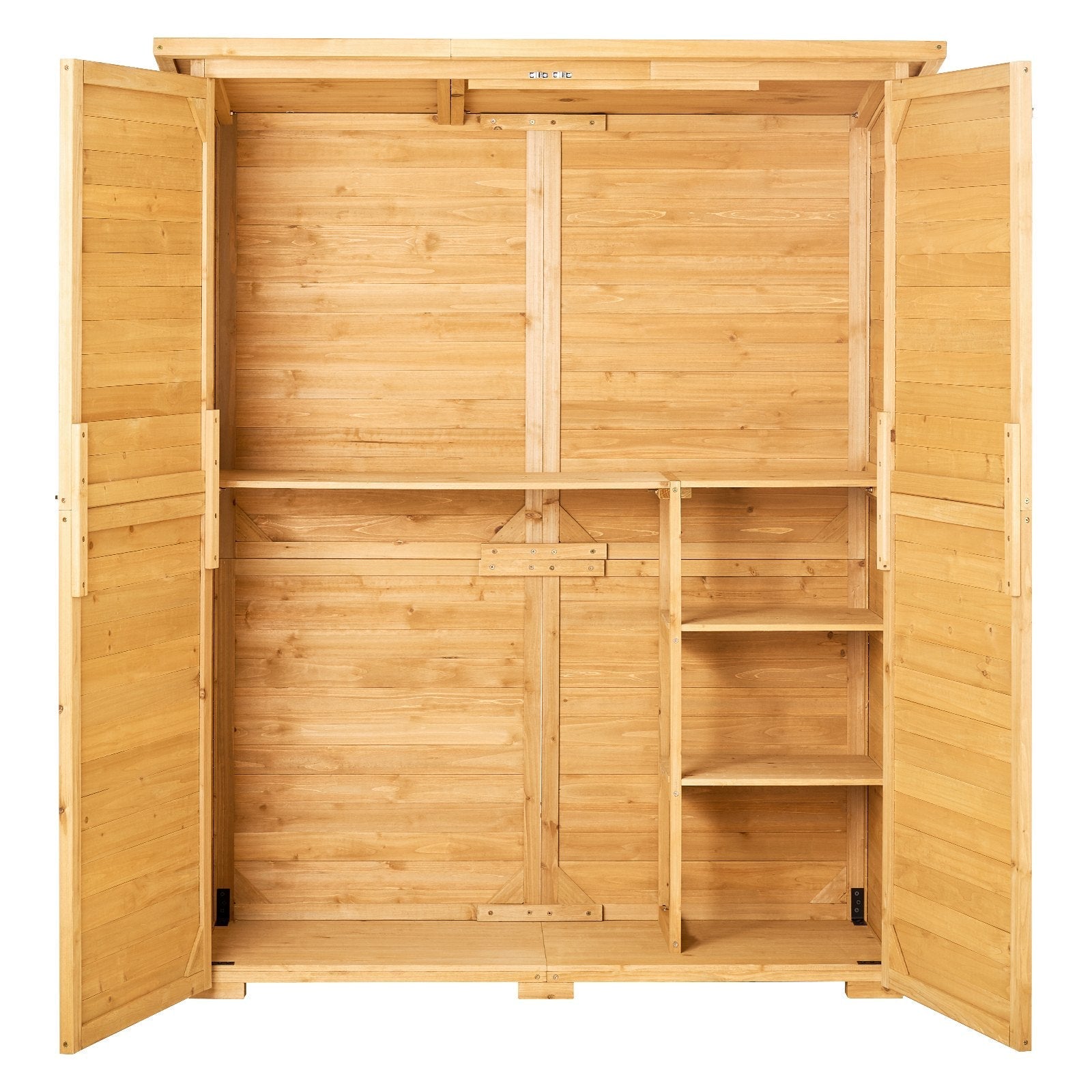 VEVOR Outdoor Wooden Storage Shed Waterproof Garden Tool Shed 55x67.5 inch 