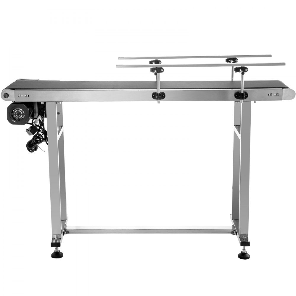 VEVOR Belt Conveyor Length 47-Inch, PVC Conveyor Belt Width 7.8-Inch, Motorized Conveyor Industrial Transport Conveyor, w/ Double Guardrails Anti-static Adjustable Conveyor Table Electric Handling 